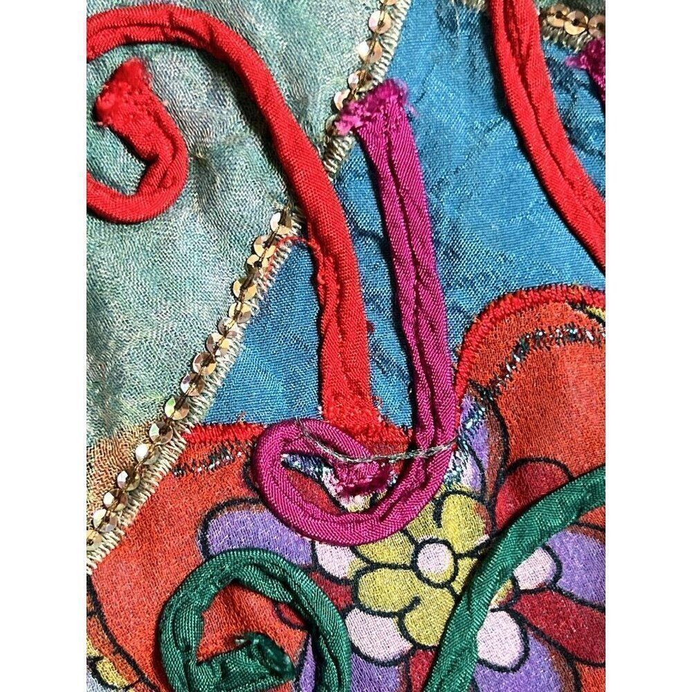 Vintage Patchwork jacket Medium Butterfly aplique… - image 6